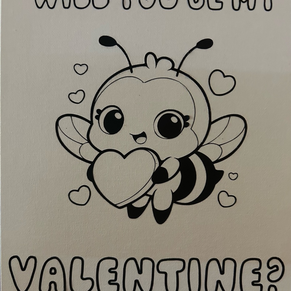 Cute Bee Valentine Canvas Art